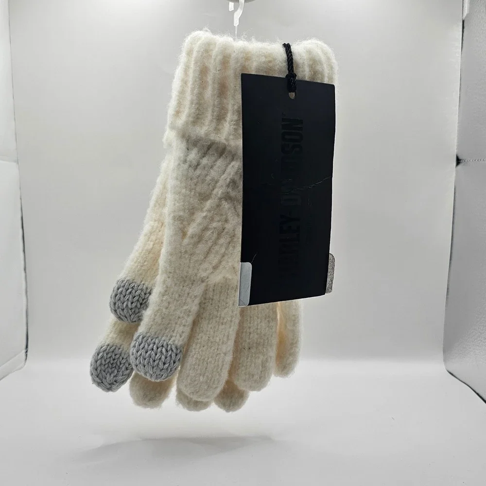Harley-Davidson Womens Off White Cable Knit Touchscreen (Gloves Only) 97681-24VW